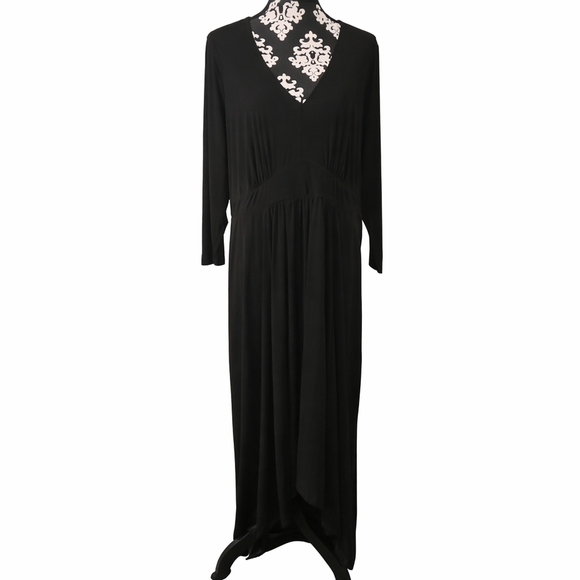 torrid Dresses & Skirts - Torrid Black Long Sleeve Maxi Dress Hi-low Hem, Stretchy, Size 2 18/20 2x